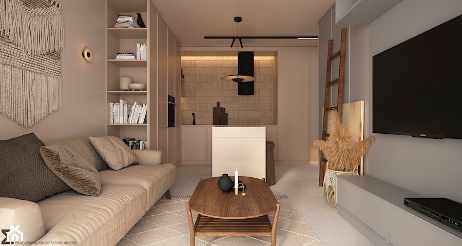 Mieszkanie w kolorystyce taupe + grey - Salon, styl nowoczesny - zdjęcie od ELEMENTY