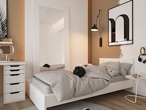 Skandynawski minimalizm w odcieniach nude - Średni biały brązowy pokój dziecka dla nastolatka dla chłopca dla dziewczynki, styl skandynawski - zdjęcie od ELEMENTY