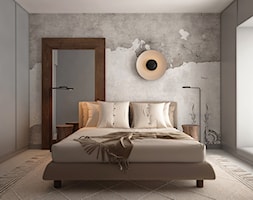Mieszkanie w kolorystyce taupe + grey - Sypialnia, styl minimalistyczny - zdjęcie od ELEMENTY - Homebook