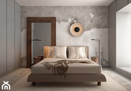 Mieszkanie w kolorystyce taupe + grey - Sypialnia, styl minimalistyczny - zdjęcie od ELEMENTY