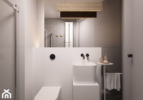 Mieszkanie w Krakowie - Mała bez okna z lustrem łazienka, styl minimalistyczny - zdjęcie od ELEMENTY