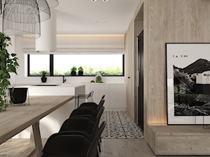 Dom jednorodzinny w stylu "soft-loft" - Średnia biała jadalnia w kuchni, styl nowoczesny - zdjęcie od ELEMENTY