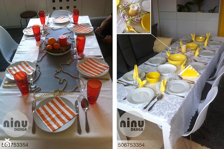 żółty salon (nakrycie stołu) - konkurs - zdjęcie od ninu design
