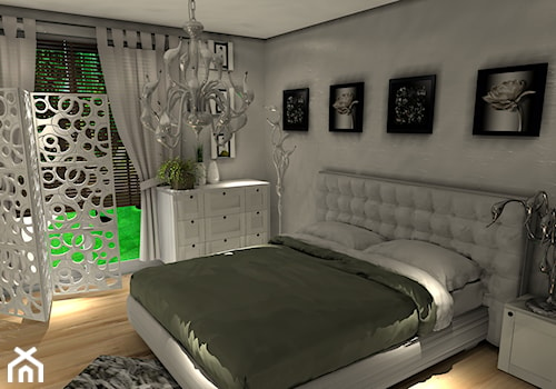 Mała szara sypialnia, styl prowansalski - zdjęcie od Nouvelle