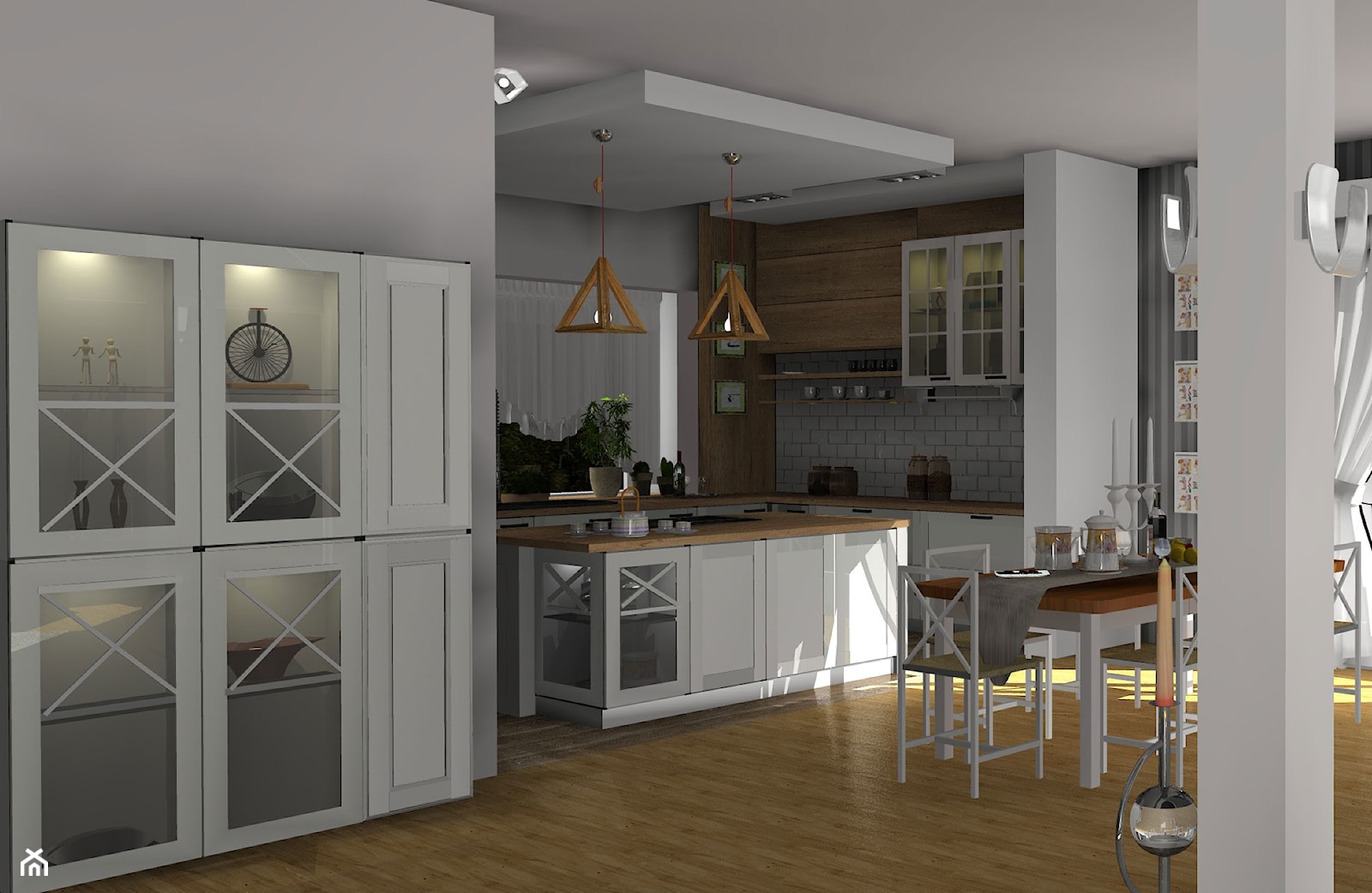 kuchnia biała z drewnem - zdjęcie od Nouvelle - Homebook