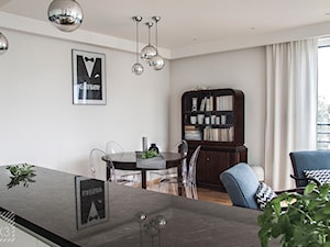 Mieszkanie Art Deco - Średnia biała jadalnia w salonie, styl glamour - zdjęcie od PX3 Pracownia Projektowa Prokopowicz