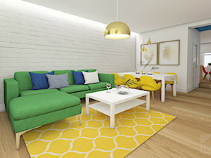 Soczyste mieszkanie pod Opolem - Średnia biała jadalnia w salonie, styl tradycyjny - zdjęcie od PX3 Pracownia Projektowa Prokopowicz