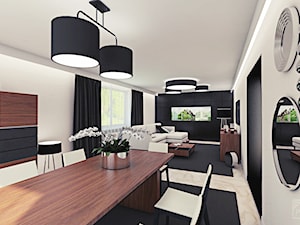 Średnia biała jadalnia w salonie, styl glamour - zdjęcie od PX3 Pracownia Projektowa Prokopowicz