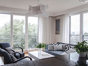 Mieszkanie Art Deco - Mały biały salon, styl glamour - zdjęcie od PX3 Pracownia Projektowa Prokopowicz