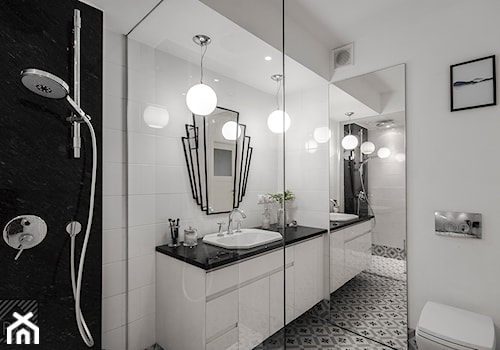 Mieszkanie Art Deco - Średnia na poddaszu bez okna łazienka, styl glamour - zdjęcie od PX3 Pracownia Projektowa Prokopowicz