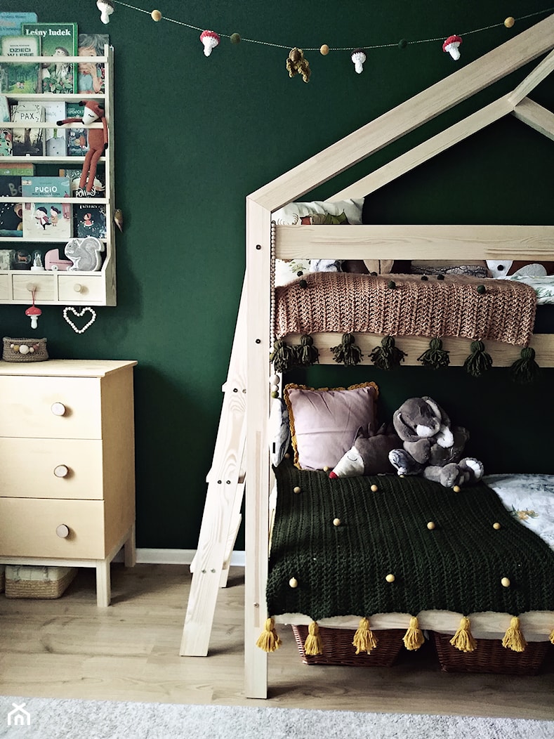 Zaczarowany las w bloku, czyli pokój Mateuszka i Natalki. - Mały zielony pokój dziecka dla dziecka dla chłopca dla dziewczynki - zdjęcie od Olga Drozd - Homebook
