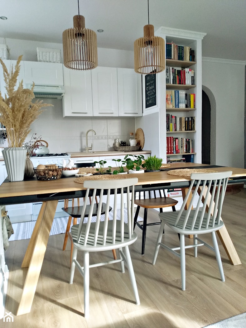 Salon z kuchnią w bloku - Kuchnia, styl skandynawski - zdjęcie od Olga Drozd - Homebook