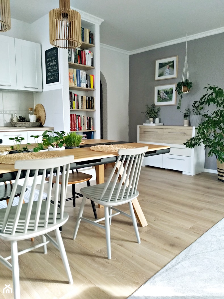 Salon z kuchnią w bloku - Salon, styl skandynawski - zdjęcie od Olga Drozd - Homebook
