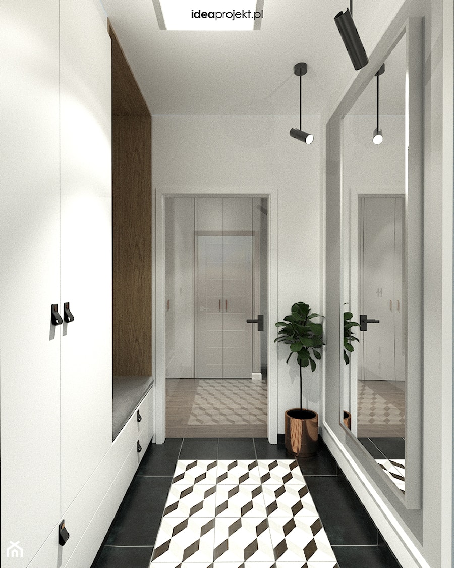 Mieszkanie letnie - Średni szary hol / przedpokój, styl nowoczesny - zdjęcie od idea projekt