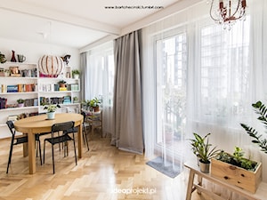 Projekt mieszkania w Gdańsku - Duża szara jadalnia jako osobne pomieszczenie, styl nowoczesny - zdjęcie od idea projekt