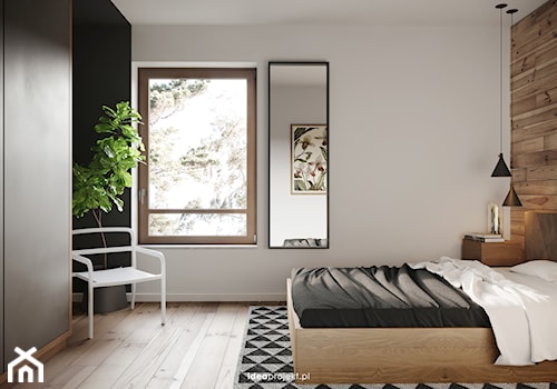 Nautikka - MODERN - Średnia biała czarna sypialnia, styl nowoczesny - zdjęcie od idea projekt