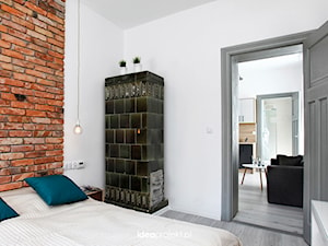 Mieszkanie na wynajem- Sopot - Mała biała sypialnia, styl industrialny - zdjęcie od idea projekt