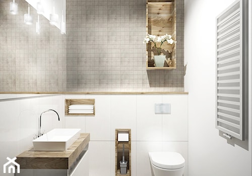 Kilka opcji na jedną toaletę - Średnia bez okna z punktowym oświetleniem łazienka, styl skandynawski - zdjęcie od idea projekt