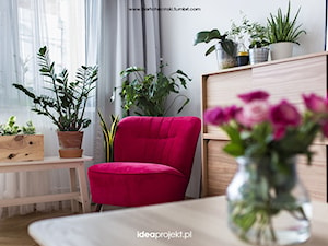 Projekt mieszkania w Gdańsku - Mały biały salon, styl nowoczesny - zdjęcie od idea projekt