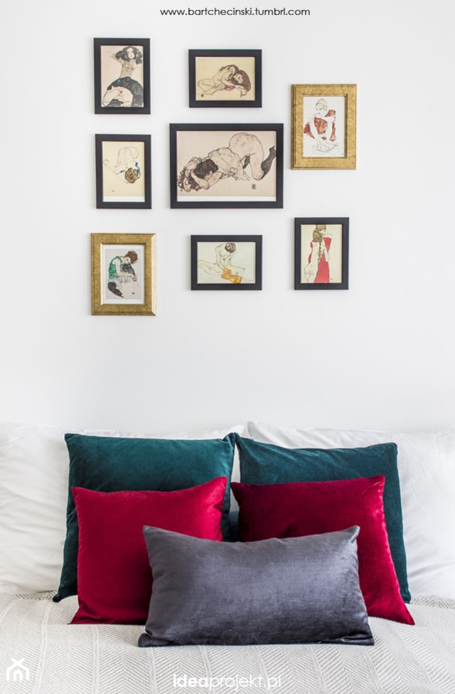 Projekt mieszkania w Gdańsku - Mała biała sypialnia, styl skandynawski - zdjęcie od idea projekt