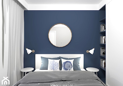 Nadmorski klimat II - Mała niebieska sypialnia, styl skandynawski - zdjęcie od idea projekt