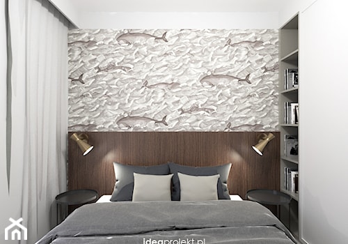 Nadmorski klimat I - Mała biała sypialnia, styl nowoczesny - zdjęcie od idea projekt
