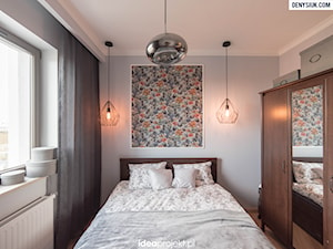 Apartament w Gdansku - Mała szara sypialnia, styl nowoczesny - zdjęcie od idea projekt