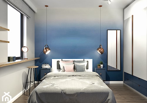 Mieszkanie letnie - Średnia szara sypialnia, styl nowoczesny - zdjęcie od idea projekt