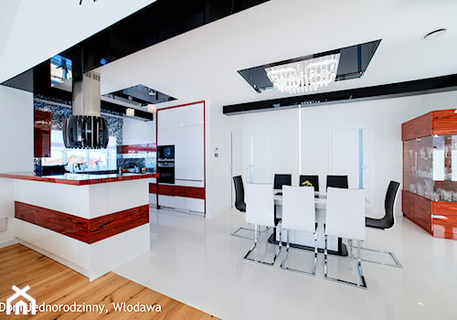 WŁODAWA House - Interior Photo Session - Średnia biała jadalnia w kuchni, styl nowoczesny - zdjęcie od Auraprojekt
