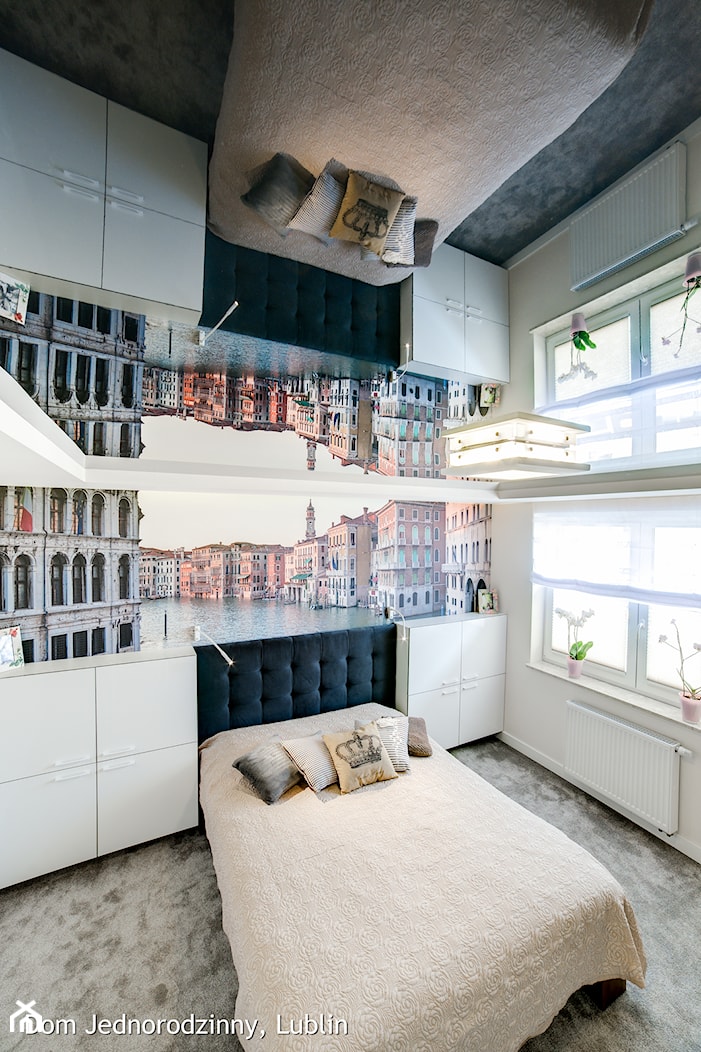 Dom jednorodzinny ul.Goplan Lublin - Średnia biała sypialnia, styl minimalistyczny - zdjęcie od Auraprojekt - Homebook