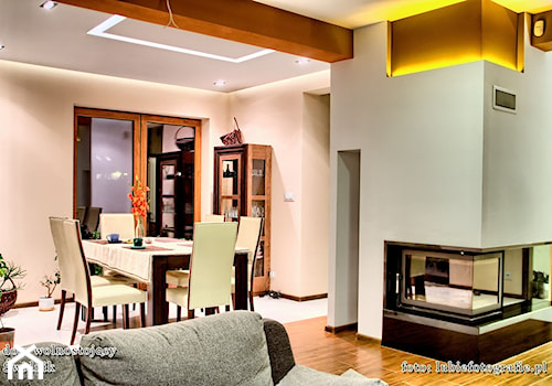 dom jednorodzinny Świdnik - Średnia szara jadalnia jako osobne pomieszczenie, styl nowoczesny - zdjęcie od Auraprojekt