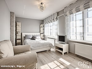 Dom jednorodzinny Majdan Stary - Średnia szara sypialnia, styl nowoczesny - zdjęcie od Auraprojekt