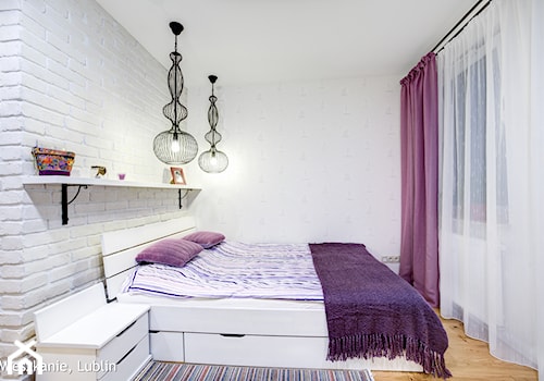 mieszkanie na Felinie Lublin - Średnia biała sypialnia, styl nowoczesny - zdjęcie od Auraprojekt