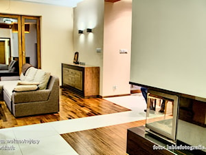 dom jednorodzinny Świdnik - Średni biały salon, styl nowoczesny - zdjęcie od Auraprojekt