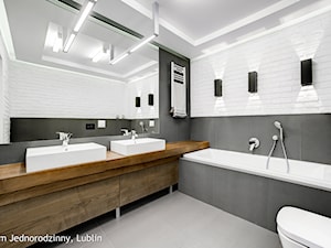 Dom jednorodzinny ul.Goplan Lublin - Duża bez okna łazienka, styl minimalistyczny - zdjęcie od Auraprojekt