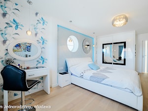 WŁODAWA House - Interior Photo Session - Duża biała sypialnia, styl nowoczesny - zdjęcie od Auraprojekt