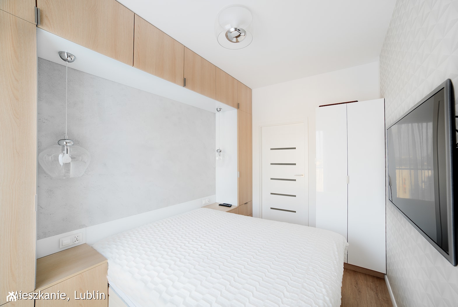 mieszkanie 60m2 ul.Kryształowa Lublin - Sypialnia, styl minimalistyczny - zdjęcie od Auraprojekt - Homebook