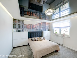 Dom jednorodzinny ul.Goplan Lublin - Mała biała sypialnia, styl minimalistyczny - zdjęcie od Auraprojekt