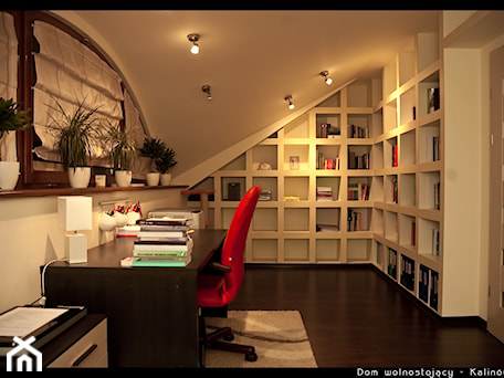 Aranżacje wnętrz - Biuro: Dom jednorodzinny Kalinówka - Średnie białe biuro, styl minimalistyczny - Auraprojekt. Przeglądaj, dodawaj i zapisuj najlepsze zdjęcia, pomysły i inspiracje designerskie. W bazie mamy już prawie milion fotografii!