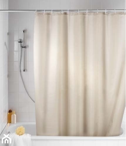 Zasłona prysznicowa, tekstylna, kolor beżowy, 180x200 cm - zdjęcie od EMAKO.pl - Homebook