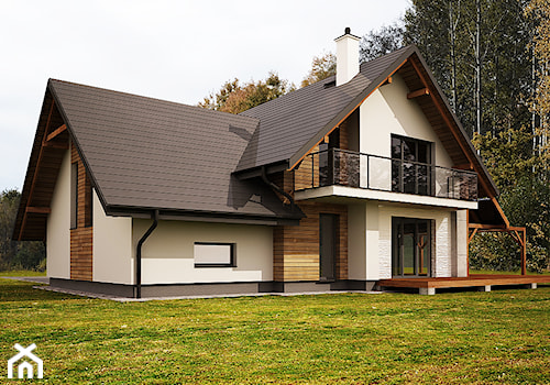 Średnie jednopiętrowe domy jednorodzinne tradycyjne murowane z dwuspadowym dachem, styl tradycyjny - zdjęcie od 3ESDESIGN