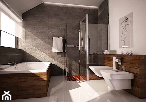 Projekt aranżacji nowoczesnej łazienki - Duża łazienka, styl nowoczesny - zdjęcie od 3ESDESIGN