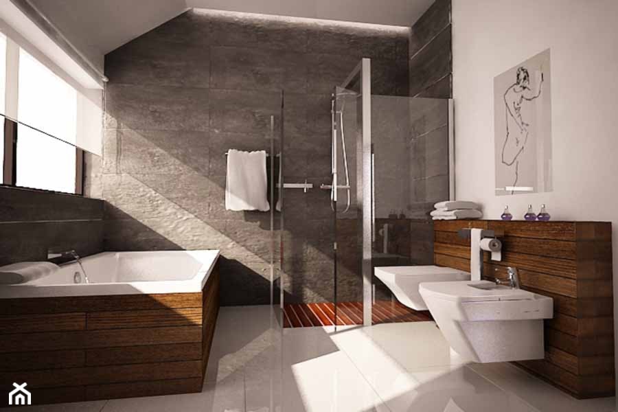 Projekt aranżacji nowoczesnej łazienki - Duża łazienka, styl nowoczesny - zdjęcie od 3ESDESIGN - Homebook