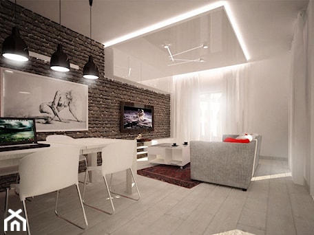 Aranżacje wnętrz - Salon: Nowoczesny apartament dla dwojga. - Salon, styl nowoczesny - 3ESDESIGN. Przeglądaj, dodawaj i zapisuj najlepsze zdjęcia, pomysły i inspiracje designerskie. W bazie mamy już prawie milion fotografii!