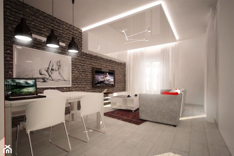 Nowoczesny apartament dla dwojga. - Salon, styl nowoczesny - zdjęcie od 3ESDESIGN - Homebook