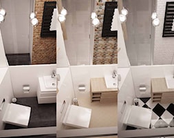 Projekt łazienki Kraków -jedna łazienka w trzech odsłonach - Mała bez okna łazienka, styl nowoczesn ... - zdjęcie od 3ESDESIGN - Homebook
