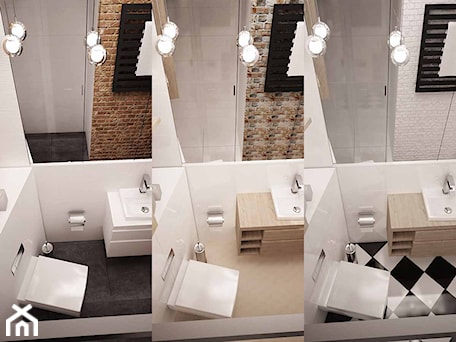 Aranżacje wnętrz - Łazienka: Projekt łazienki Kraków -jedna łazienka w trzech odsłonach - Mała bez okna łazienka, styl nowoczesny - 3ESDESIGN. Przeglądaj, dodawaj i zapisuj najlepsze zdjęcia, pomysły i inspiracje designerskie. W bazie mamy już prawie milion fotografii!