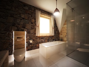 Projekt aranżacji łazienki w stylu zakopiańskim - Łazienka, styl tradycyjny - zdjęcie od 3ESDESIGN
