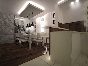 Projekt aranżacji domu - Średnia biała jadalnia, styl nowoczesny - zdjęcie od 3ESDESIGN