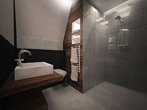 Łazienka dla niepokornych - Średnia na poddaszu bez okna łazienka, styl minimalistyczny - zdjęcie od 3ESDESIGN